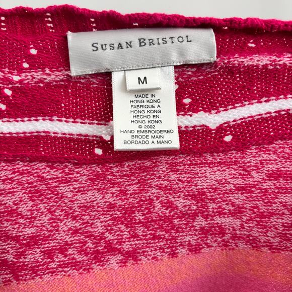 Y2K Susan Bristol Hand Embroidered Sweater Multi Color Knit Top - Picture 5 of 6